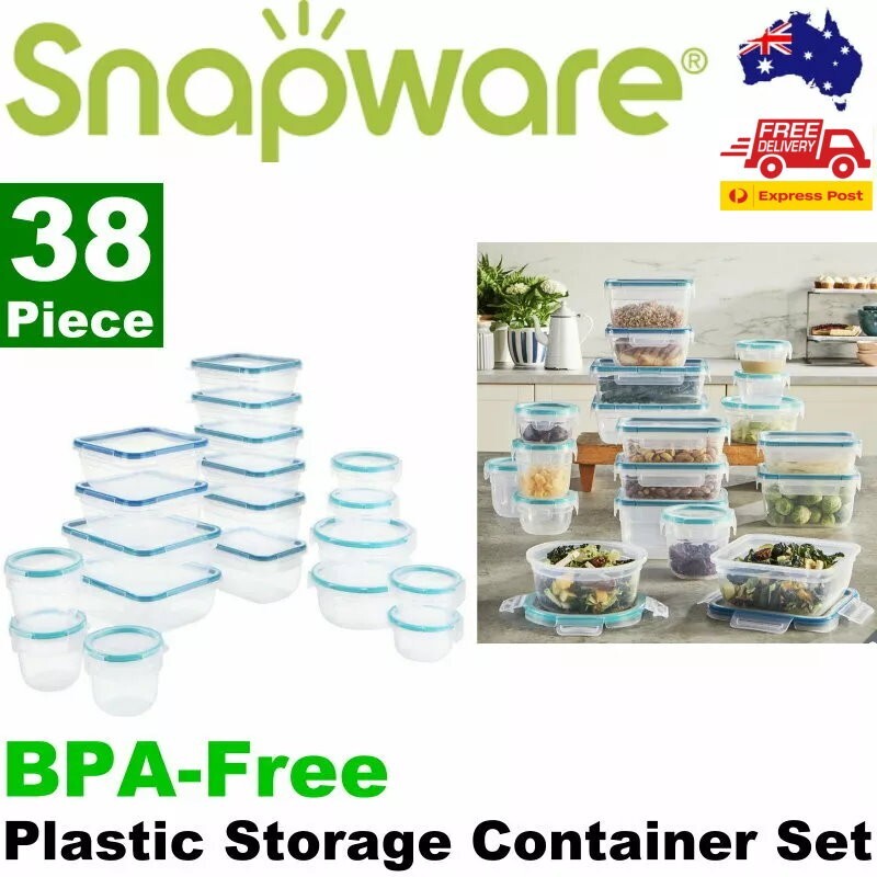 38-Piece Snapware BPA-Free Plastic Storage Container Set - Made in USA
