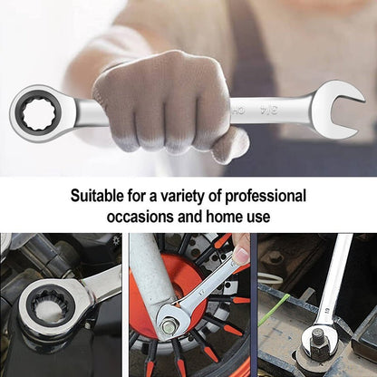 Bonaire 10 PCs 10-19mm Professional Metric Ratcheting Spanner Ratchet Wrench Set