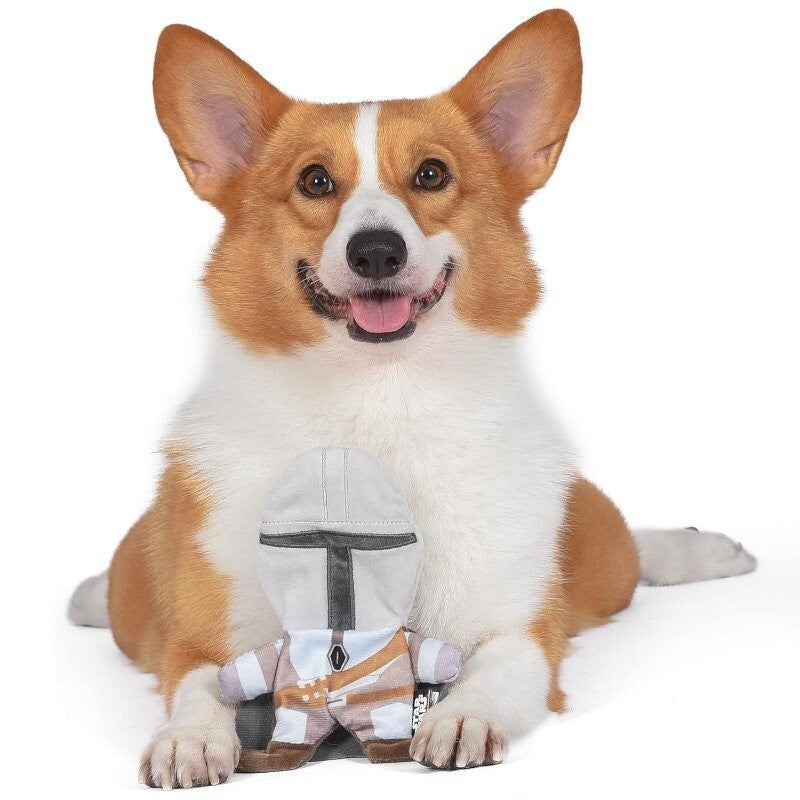 Star Wars Pets 3 Pcs The Mandalorian Set for Dog 9" Mandalorian, 9" GROGU, Bone