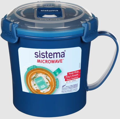 Sistema 3-Pack 656ml Microwave Medium Soup Mug Food Container BPA-Free