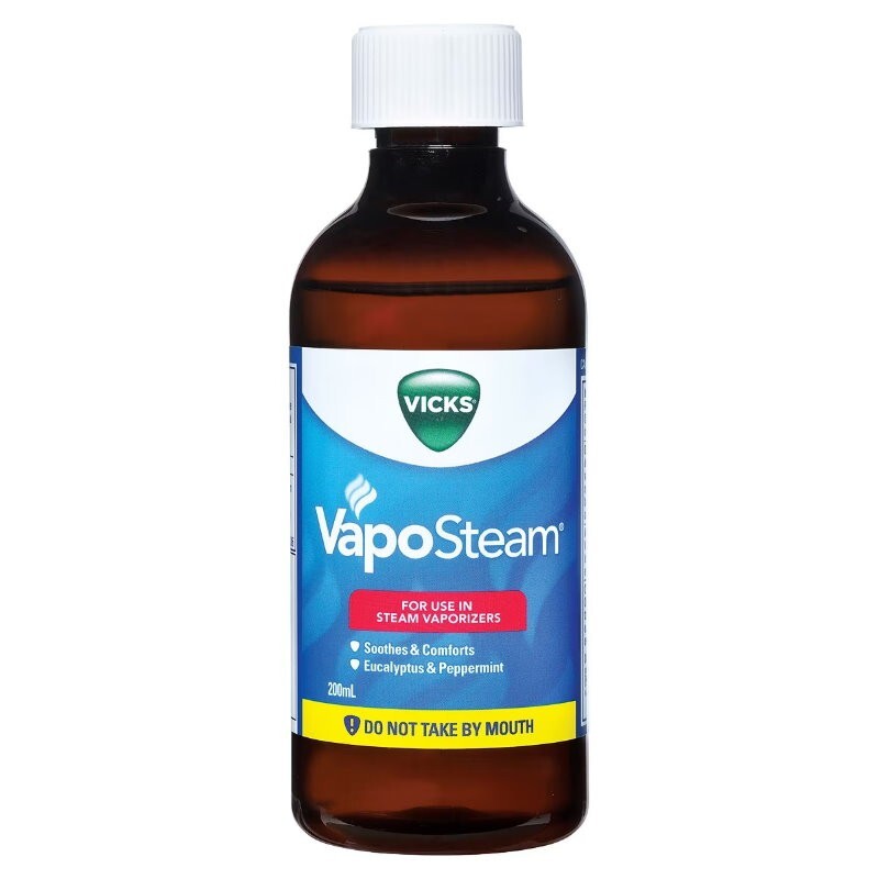 Vicks Warm Steam Vaporizer with Vaposteam Inhalant 200ml for Steam Therapy