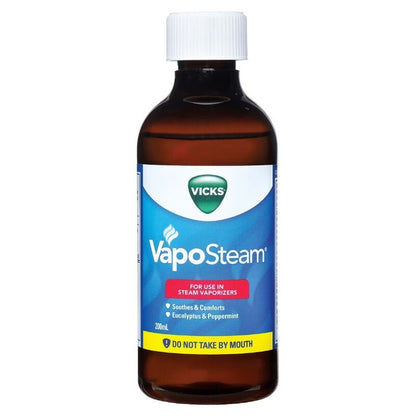 Vicks Warm Steam Vaporizer with Vaposteam Inhalant 200ml for Steam Therapy