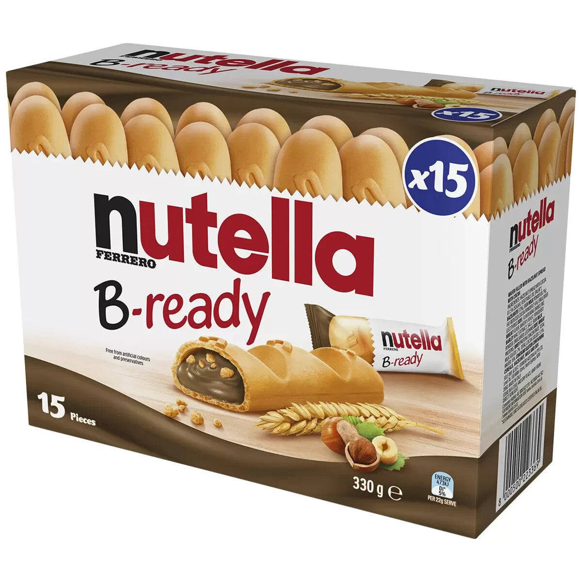 Nutella B-Ready 15 x 22g Crispy Wafers Filled Nutella Kids Lunch box Snack Treat