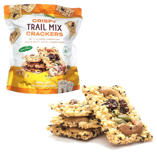 Crispy Baked Trail Mix Mung Beans Cashew Sesame Seed Raisin Crackers 34 x 11.6g