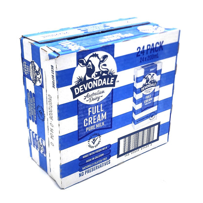 24 x 200ml Devondale 100% Pure Full Cream Kids Long Life Milk No Preservatives