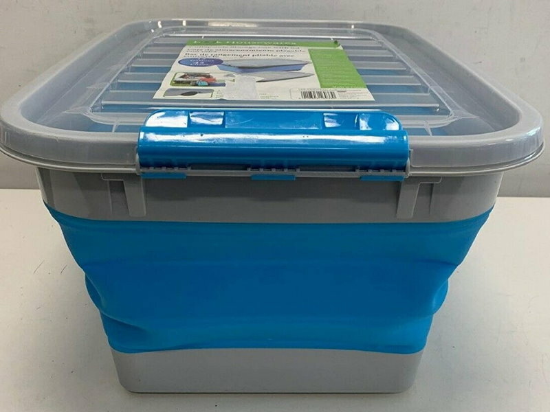 Addis Housewares 30 Litre Collapsible Storage Tote with Lid and Wheels