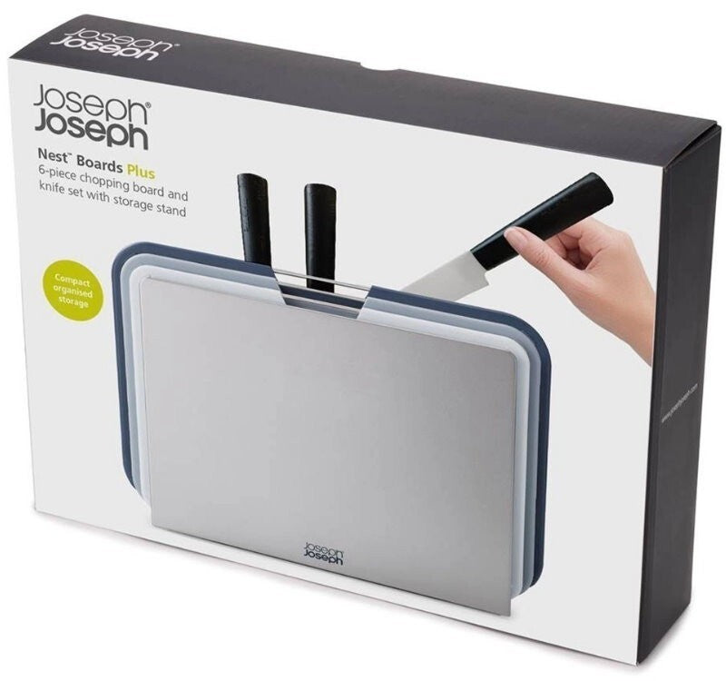 Joseph Joseph Nest Boards Plus 6pc Knife and Chopping Board Set - Grey