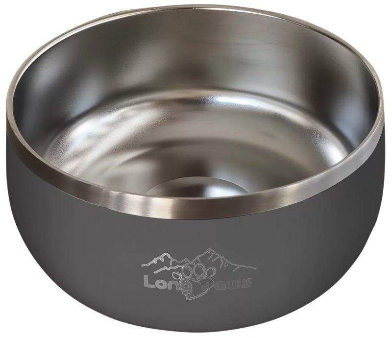 Long Paws Lunar Dog Bowls 1.8L Stainless Double-Wall Metal for Food & Water