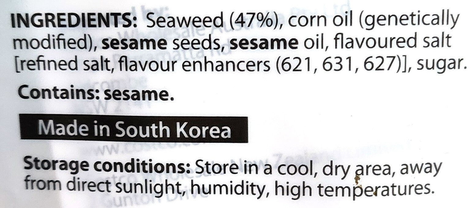 C-Weed Roasted Korean Seaweed Sesame Flakes Crunchy Crispy Healthy Snack 3 x 80g