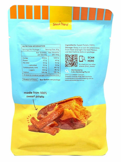 100% Sweet Potato Sticks Soft & Chewy Kids Healthy Snack Vegan 480g 6x80g Packet
