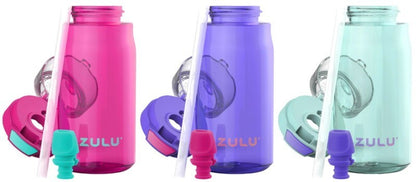 ZULU 3-Pack Kids Flex Tritan Water Bottle Set 16 oz / 473 ml for Boys or Girls
