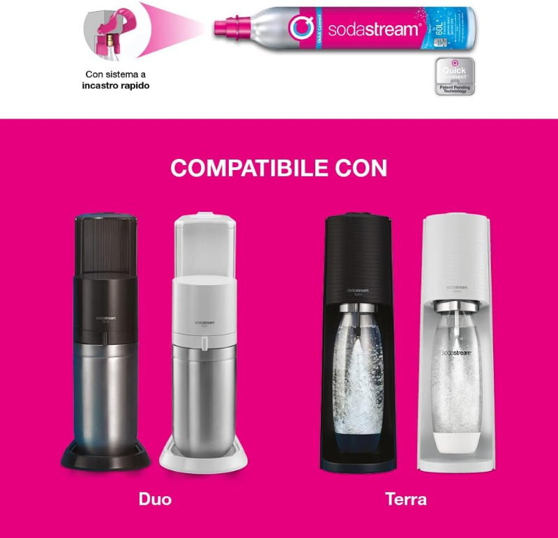 Sodastream Terra Sparkling Water Maker Value Pack or 60 Litre Quick Connect CO2