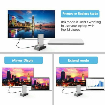 Wavlink USB 3.0 Laptop Universal 15-Ports Docking Station HDMI RJ45 HDD SSD