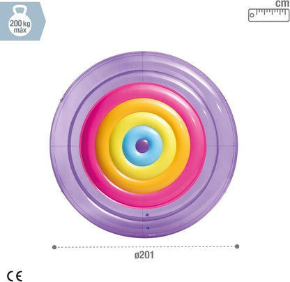 Intex Rainbow Fiesta Island Pool Float 201 x 24cm XL Inflatable Water Lounge