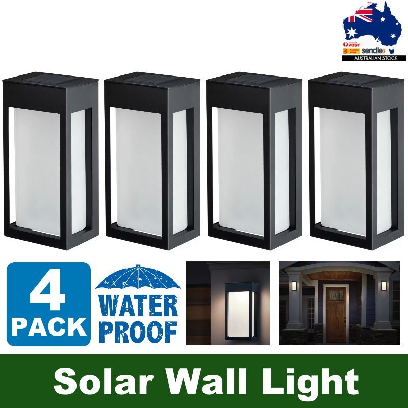 Naturally Solar 4-Pack GTX Solar LED Wall Fence Lights Post Accent Lights