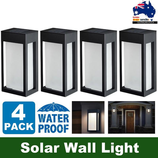 Naturally Solar 4-Pack GTX Solar LED Wall Fence Lights Post Accent Lights