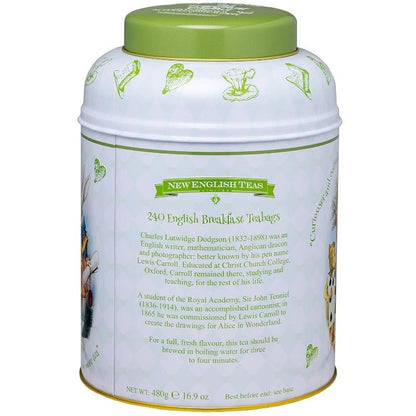 New English Teas Alice in Wonderland Tea Caddy with 240 English Breakfast Teabag