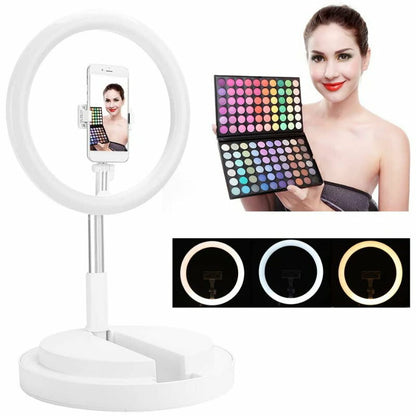 TEQ Y2 Foldable 11" LED Ring Light 3 Colour Modes w/ Base for iPhone & Android