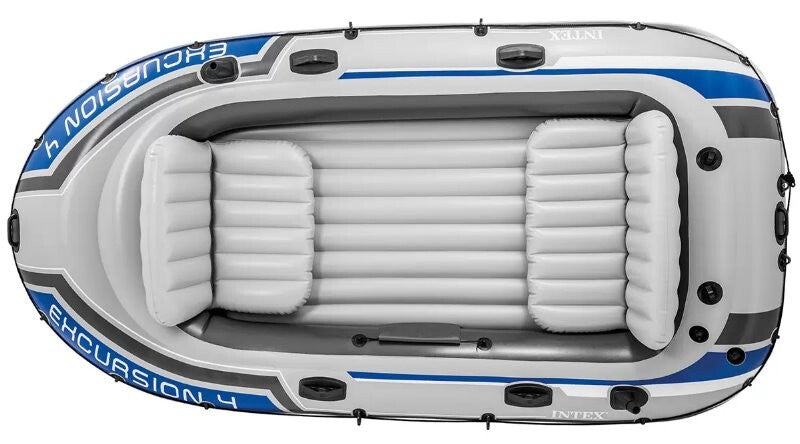 Intex 68324NP Excursion 4 Person Inflatable Rafting & Fishing Boat Set w/ 2 Oars