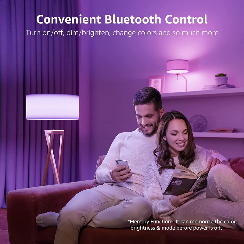 V-TAC Bluetooth Smart RGB LED Light Bulb A60 E27 or B22 - App or Voice Control