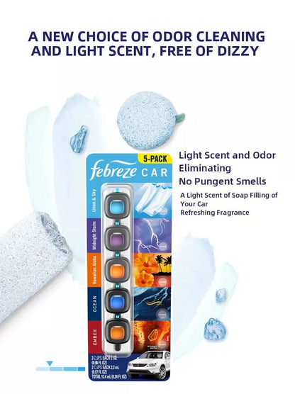 Febreze 5-Pack Mini Car Air Freshener Vent Clips Scents 5 x 2mL Up to 150 Days