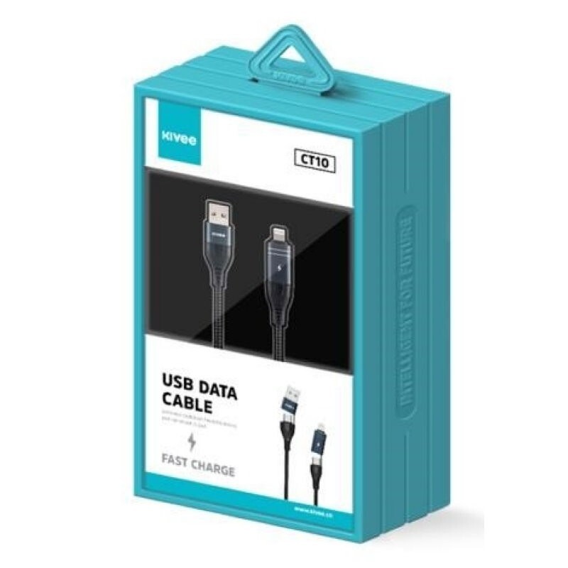 Kivee 4-in-1 Multi Fast Charging Cable USB-C 8 Pin to Type C USB Charging Cable