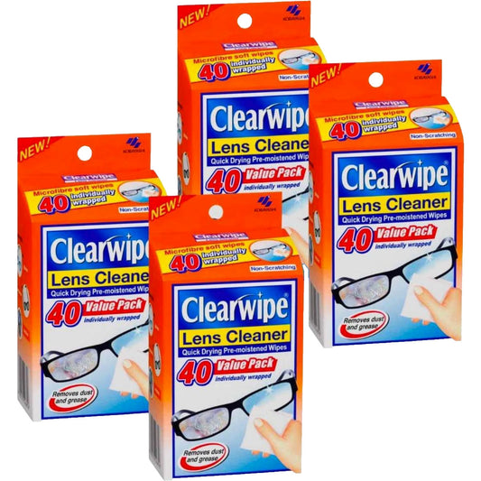 160 x ClearWipe Alcohol Glasses Lens Camera Mobile Dust Grease Cleaning Wipe