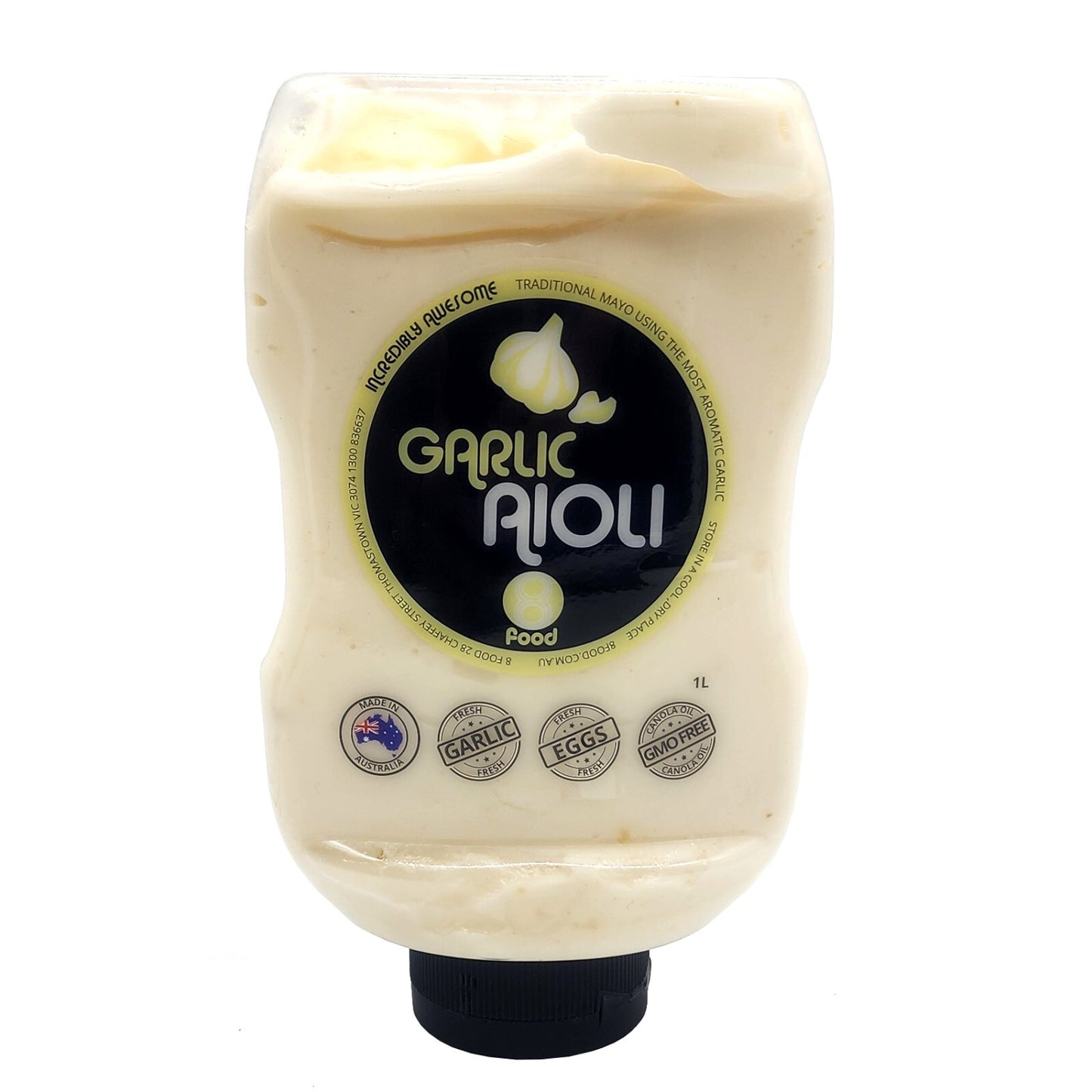 Garlic Aioli Dressing Mayo Mayonnaise Dipping Sauce 8 Food Australian Made 1L
