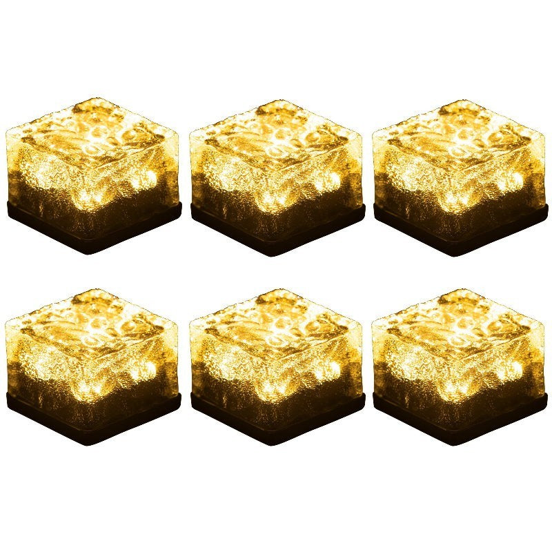 Dais 6-Pack Outdoor Waterproof Solar Brick Light Ice Cube for Garden, Pathway