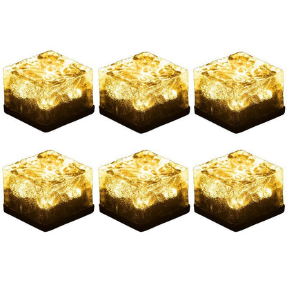 Dais 6-Pack Outdoor Waterproof Solar Brick Light Ice Cube for Garden, Pathway
