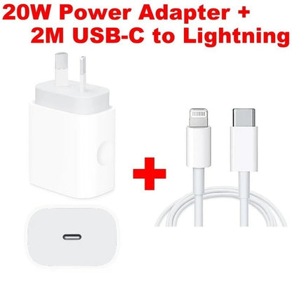 GENUINE Apple 20W Power Adapter / USB-C to Lightning or USB-C Charge Cable