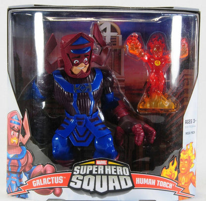 NEW Marvel Super Hero Squad GALACTUS & HUMAN TORCH Mega-Pack Fantastic Four