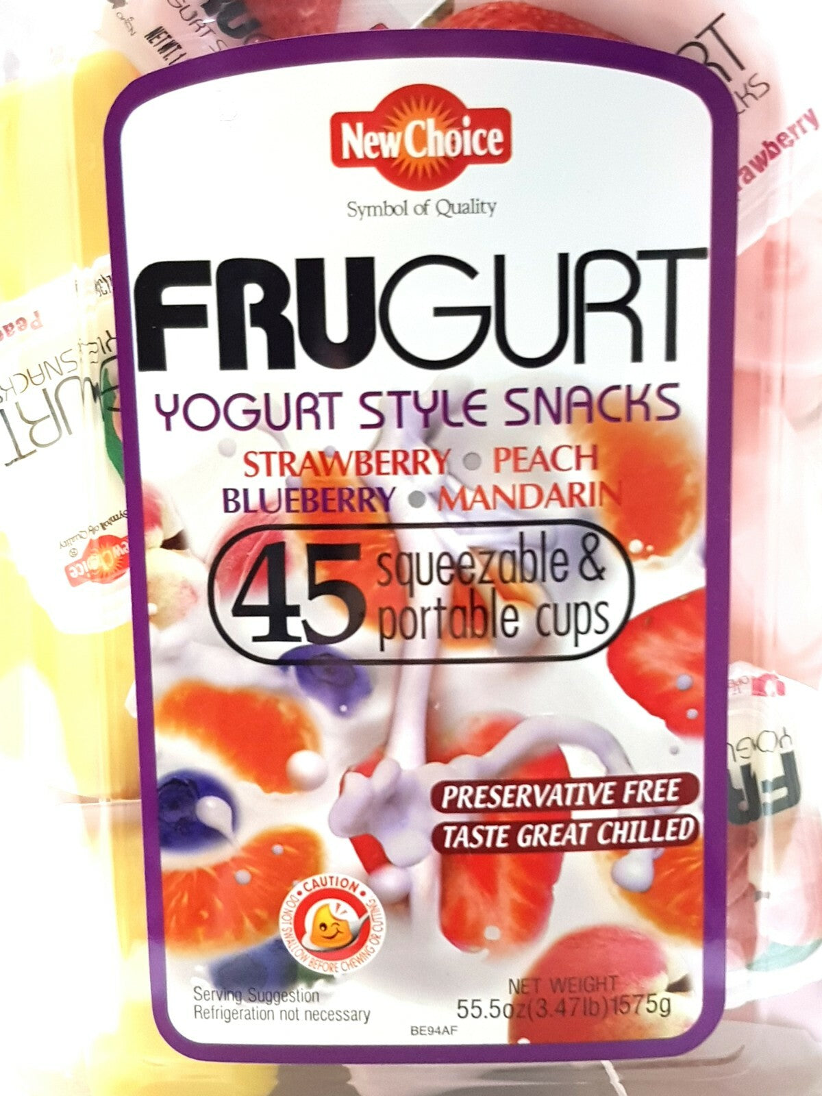 Frugurt Yogurt Style 45 Squeezable Portable Cups Kids Healthy Lunch Break Snack