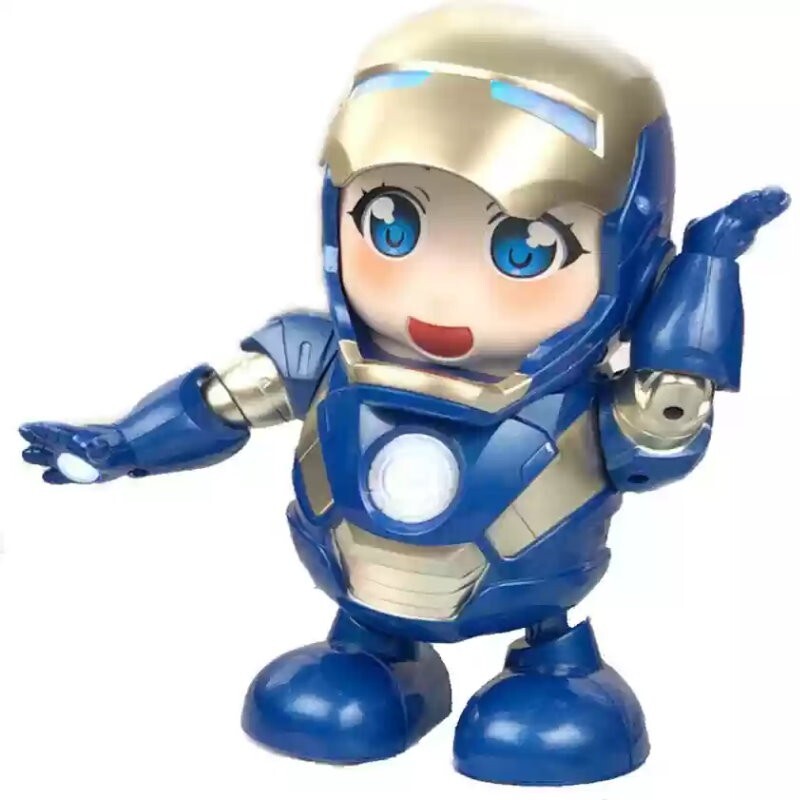 Iron Lady Pepper Potts Mini Dancing Robot Musical Superhero Lights & Music