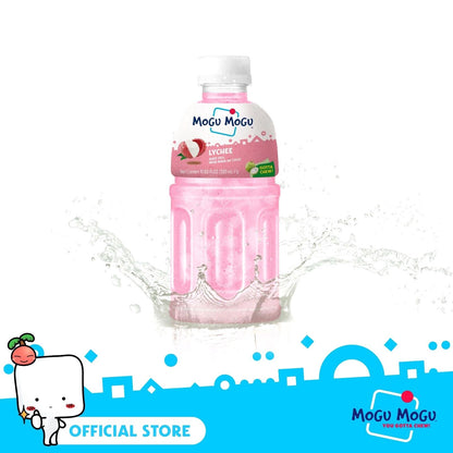 6 x 320ml Mogu Mogu Lychee Flavoured Kids drink with Nata De Coco Coconut Jelly