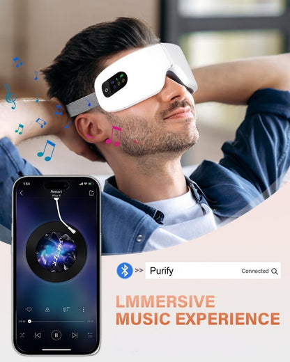 Purify Rechargeable Bluetooth Electric Eye Massager with Heat & Vibration