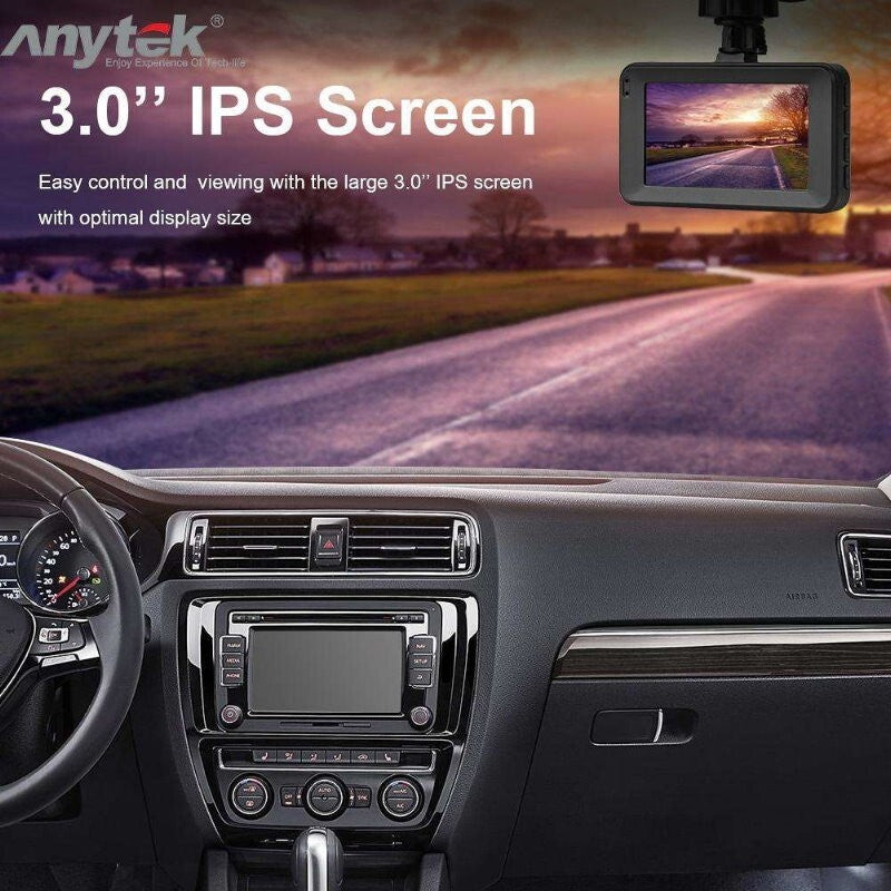 Anytek A78 Car Dash Cam Full HD 1080P Car DVR 170° w/ 24 Hour Parking Monitoring