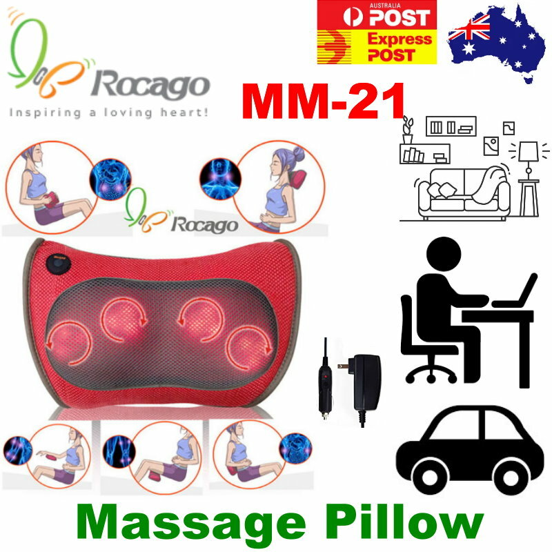 ROCAGO MM-21 Kneading Massage Pillow with Heat - for home. office or car