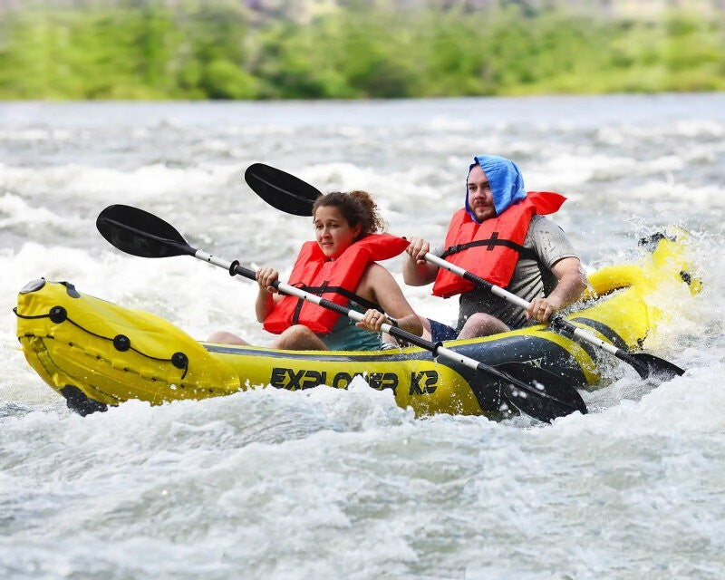 Intex 2-Person Explorer K2 Inflatable Kayak with Bag Canoe River Lake Boat 180kg