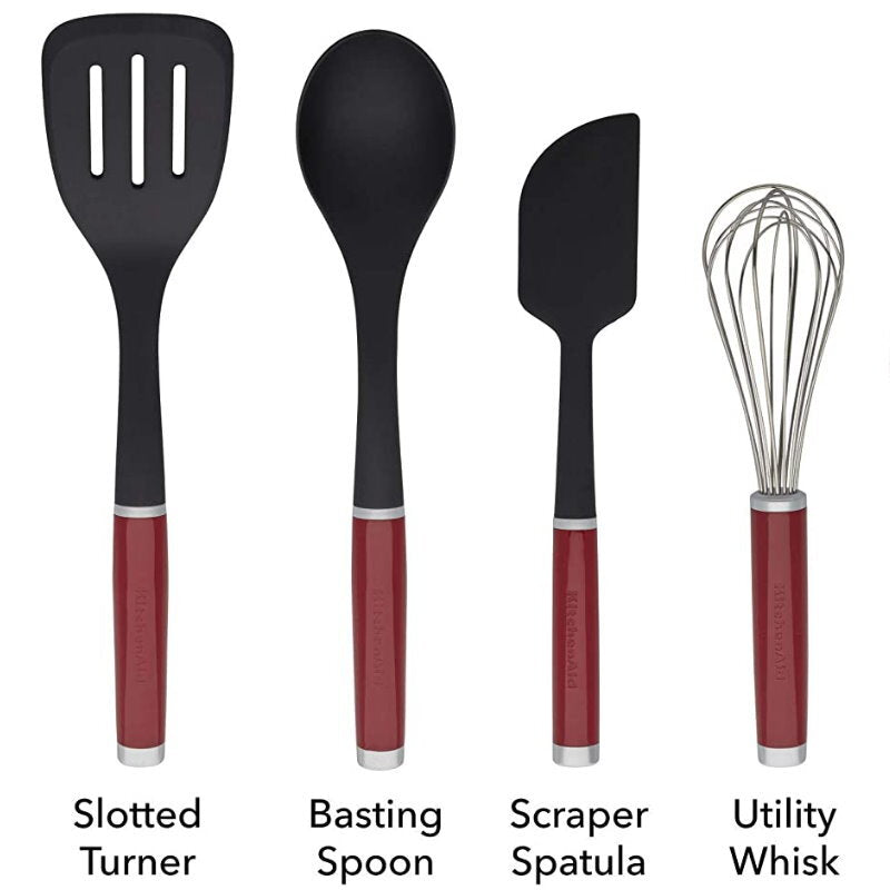KitchenAid 7 Piece Kitchen Tool & Gadget Set - Turner, Spoon, Ladle, Tipped Tong