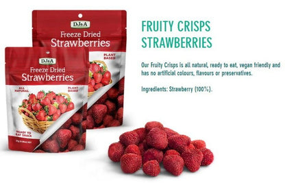 DJ&A Freeze Dried Strawberries 100g - Ready to Eat, All Natural, Plant Based