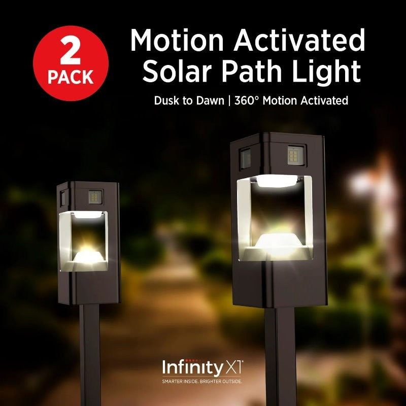 Infinity X1 2-Pack CREE SMD Pathway Motion Activated 500 Lumen Solar Path Light