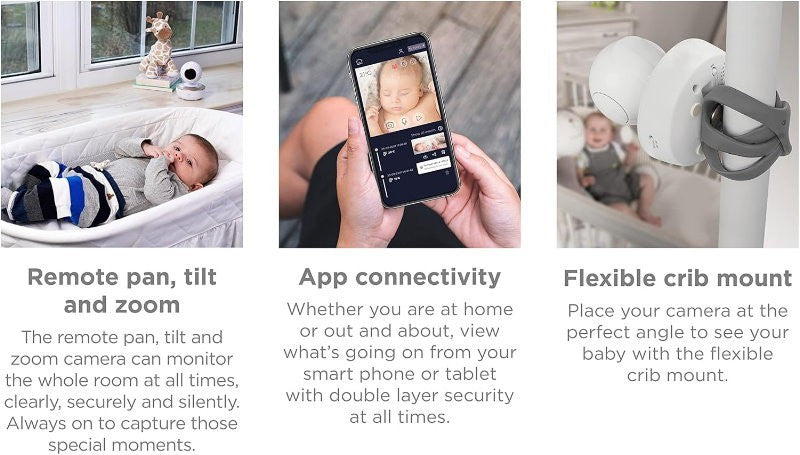 Motorola VM855 Connect 5" Portable Wi-Fi Video Audio Baby Monitor w/ Crib Mount