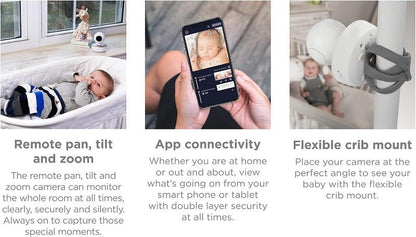 Motorola VM855 Connect 5" Portable Wi-Fi Video Audio Baby Monitor w/ Crib Mount