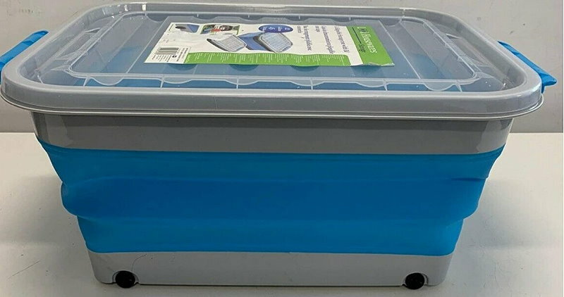 Addis Housewares 30 Litre Collapsible Storage Tote with Lid and Wheels