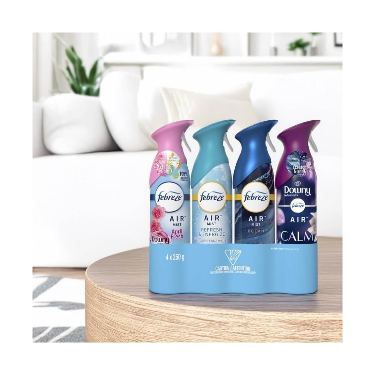 4 x Febreze Air Mist Effects Air Freshener Spray Luxe Ocen Downy Lavender April