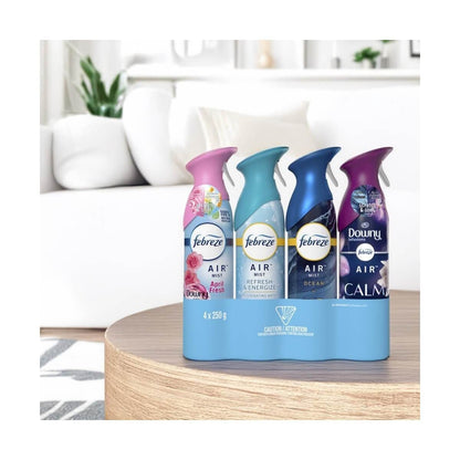 4 x Febreze Air Mist Effects Air Freshener Spray Luxe Ocen Downy Lavender April