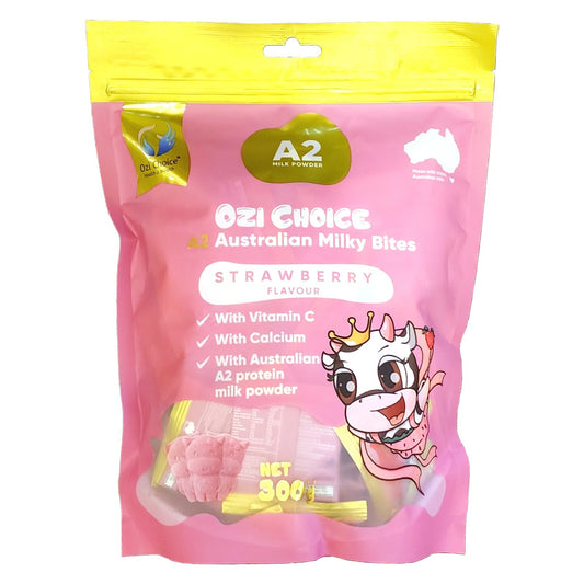 Ozi Choice A2 Calcium Milky Bites Mini Bag Kids Nutritious Strawberry Snack 300g