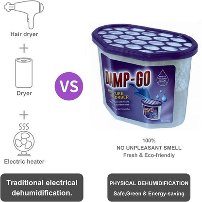 DAMP-GO Moisture Absorber Tubs Portable Dehumidifier Fragrance Free 280g
