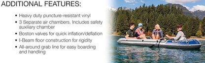 Intex 68324NP Excursion 4 Person Inflatable Rafting & Fishing Boat Set w/ 2 Oars